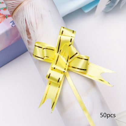 Small Hand Pull Flower Ribbon Bows (10/50pcs): Perfect for Gift Wrapping, Holiday Decor, and Wedding Decorations - Hiccupzz