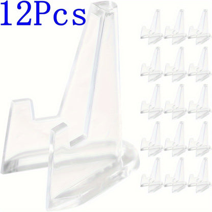 Acrylic Easel Stands: Clear Mini Display Holders (2/6/10/12 pcs) for Coins, Pocket Watches, Capsules, and Medals - Hiccupzz