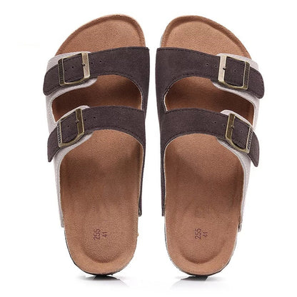 Genuine Leather Cork Slippers Women's Fashion - Hiccupzz