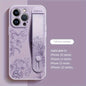 Floral Print Phone Case with Wrist Strap for iPhone 15/14/13/12 Pro Max Series - Elegant Lily Pattern, High-End Anti-Scratch and Drop-Proof Cover with Bracket Feature - Hiccupzz