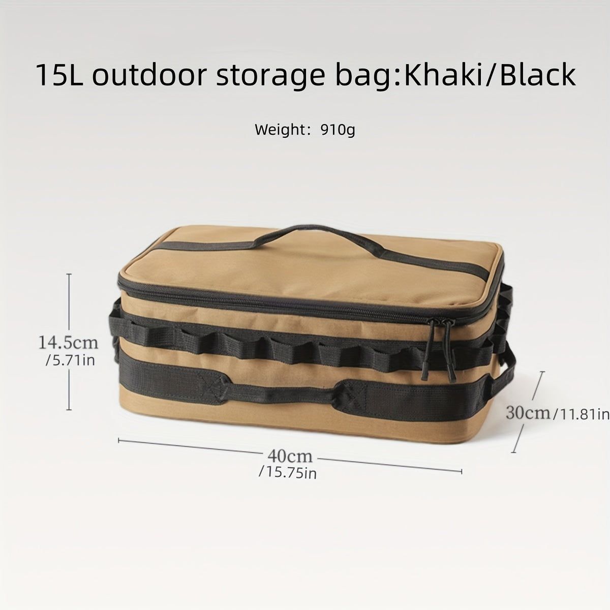 15L Large Capacity Outdoor Cooking Utensils Storage Bag with Picnic Pot & Gas Canister Holder