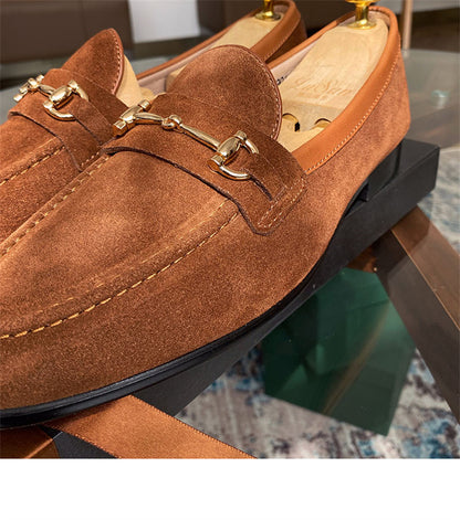 Soft Structure Suede Horsebit Slip On Shoes For Men - Hiccupzz