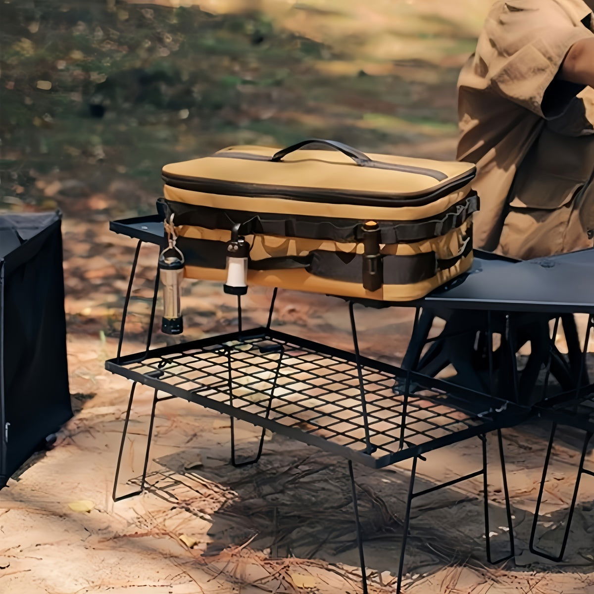 15L Large Capacity Outdoor Cooking Utensils Storage Bag with Picnic Pot & Gas Canister Holder - Hiccupzz