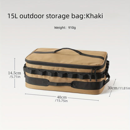 15L Large Capacity Outdoor Cooking Utensils Storage Bag with Picnic Pot & Gas Canister Holder - Hiccupzz