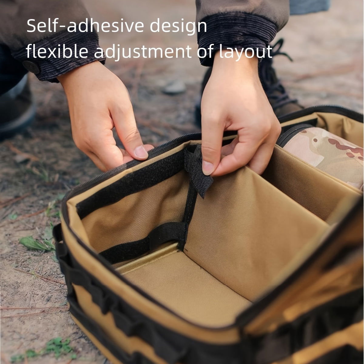 15L Large Capacity Outdoor Cooking Utensils Storage Bag with Picnic Pot & Gas Canister Holder - Hiccupzz