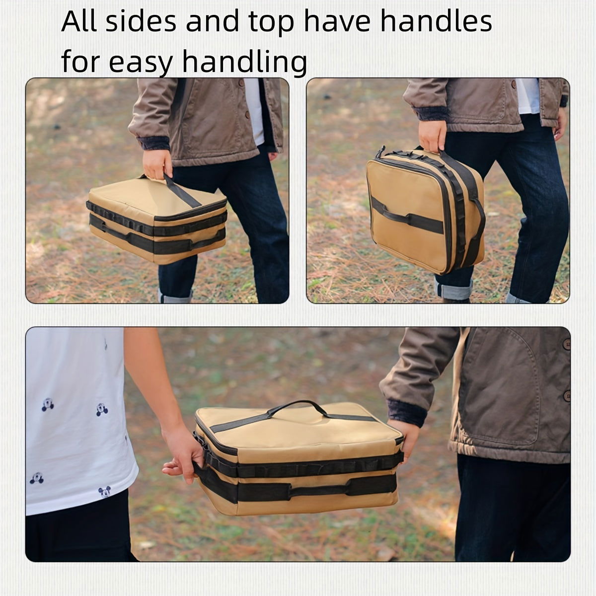 15L Large Capacity Outdoor Cooking Utensils Storage Bag with Picnic Pot & Gas Canister Holder - Hiccupzz