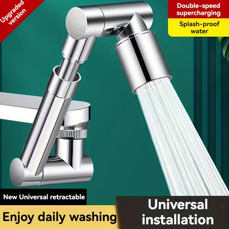 1 Pc Robotic Arm Faucet Extender - Universal Water-Saving Nozzle with Anti-Splash Bubble, Retractable & Rotatable Arm