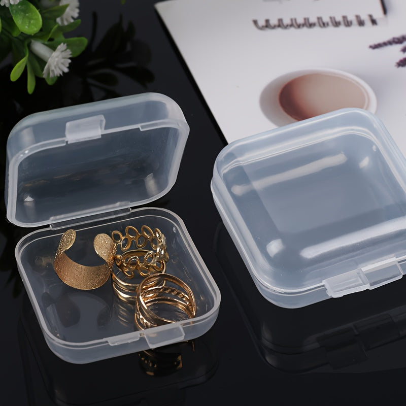 1/5/10pcs Plastic Transparent Mini Box With Lid, Square Container, For Storage Earbuds Jewelry Earrings Parts Box