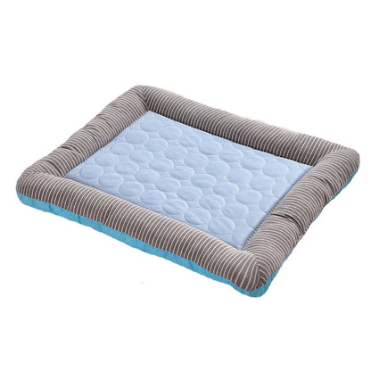 Pet Cooling Pad Bed For Dogs Cats Puppy Kitten Cool Mat Pet Blanket Ice Silk Material Soft For Summer Sleeping  Blue Breathable - Hiccupzz