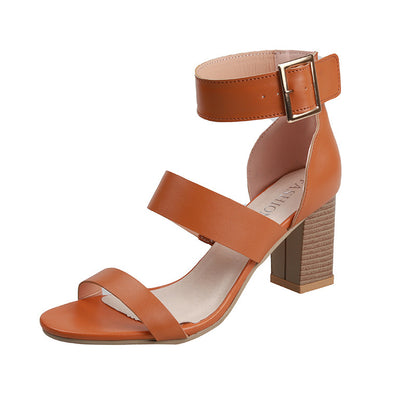 Women's High Heels Fashion Open Toe Thick Heel High Heel Sandals - Hiccupzz