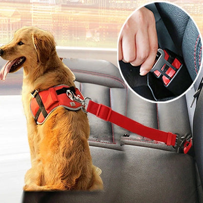 Adjustable Pet Cat Dog Car Seat Belt Pet Seat Vehicle Dog Harness Lead Clip Safety Lever Traction Dog Collars Dogs Accessoires Pets Products - Hiccupzz