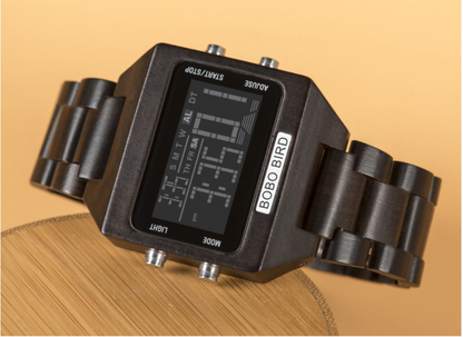 Bobbird Watch Men'S 4-Color Led Alarm Clock Electronic Clock Date Week Display Re Record - Hiccupzz