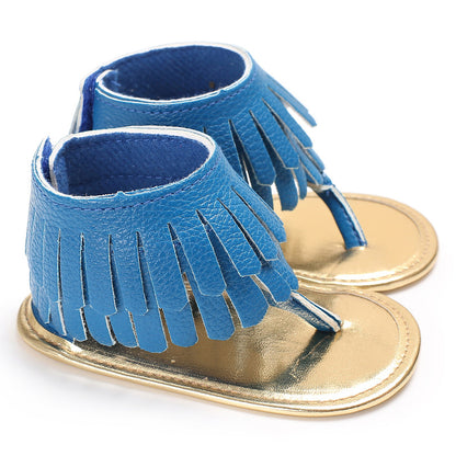 Baby Girl Toddler Shoes Multicolor Tassel Soft Sole Flip-flop Sandals Toddler Shoes - Hiccupzz