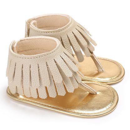 Baby Girl Toddler Shoes Multicolor Tassel Soft Sole Flip-flop Sandals Toddler Shoes - Hiccupzz