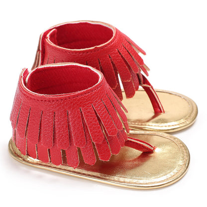 Baby Girl Toddler Shoes Multicolor Tassel Soft Sole Flip-flop Sandals Toddler Shoes - Hiccupzz
