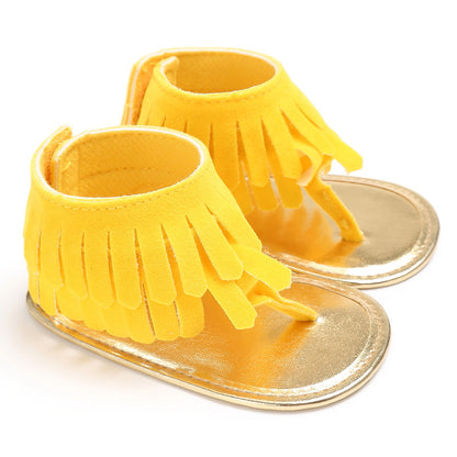 Baby Girl Toddler Shoes Multicolor Tassel Soft Sole Flip-flop Sandals Toddler Shoes - Hiccupzz