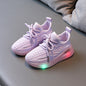 For Boys, Breathable Knit Light-Up Sneakers - Hiccupzz