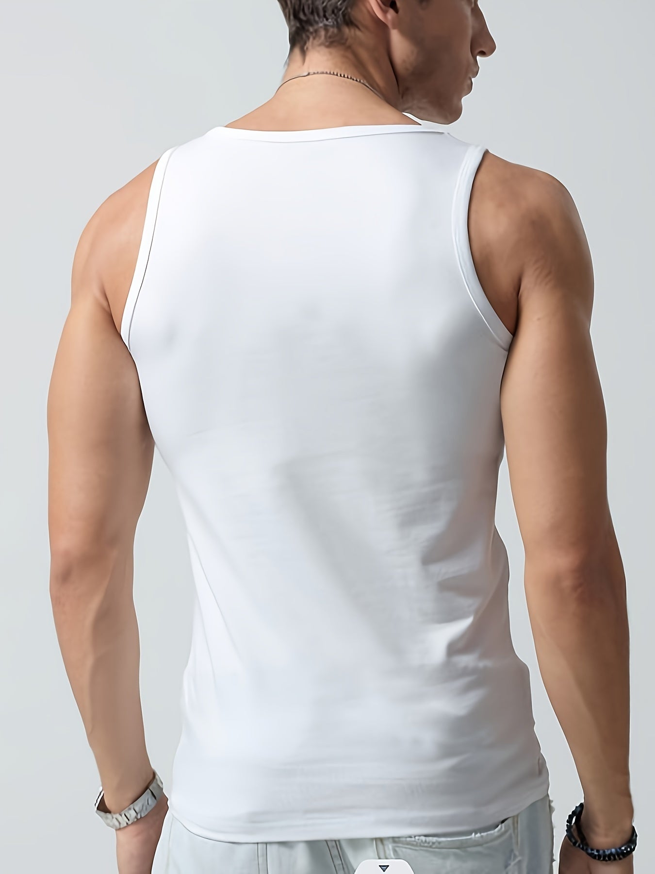 Men's Solid Tank Top - Quick-Dry Breathable Crew Neck Sleeveless Shirt for Summer Outdoor