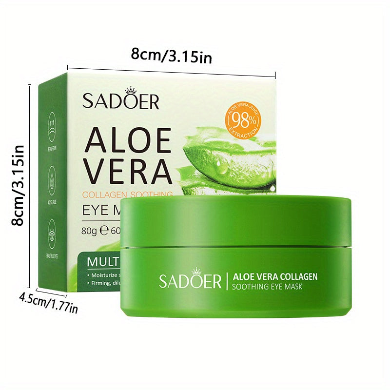 60pcs/box, Moisturizing and Firming Aloe Vera Collagen Eye Mask for Youthful and Radiant Eyes