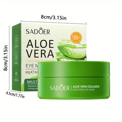 60pcs/box, Moisturizing and Firming Aloe Vera Collagen Eye Mask for Youthful and Radiant Eyes - Hiccupzz