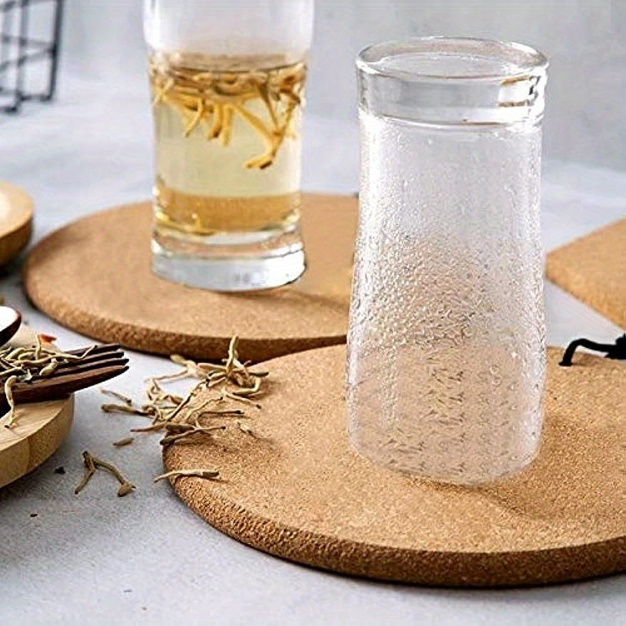 4pcs Trivet, Thick Round Cork, Hot Pads For Dishes, Pots, Pans And Plants, Hot Pads For Table And Countertop, Home, Kitchen Supplies