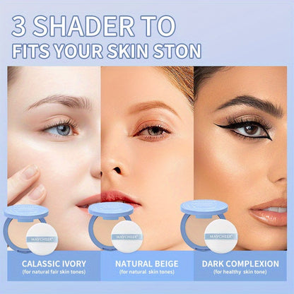 3 colors Matte Face Powder - Long Lasting Oil Control Setting Powder for Flawless Makeup with Puff Included - Hiccupzz