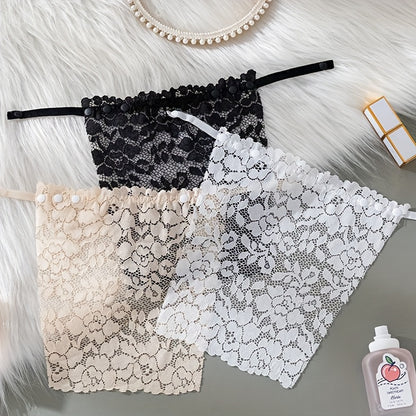 3 pcs Elegant Floral Lace Chest Cover with Semi-Sheer Anti-Peep Shield Pads - Women's Lingerie & Underwear Accessory - Hiccupzz
