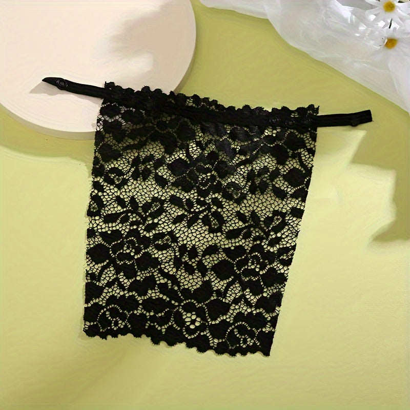 3 pcs Elegant Floral Lace Chest Cover with Semi-Sheer Anti-Peep Shield Pads - Women's Lingerie & Underwear Accessory