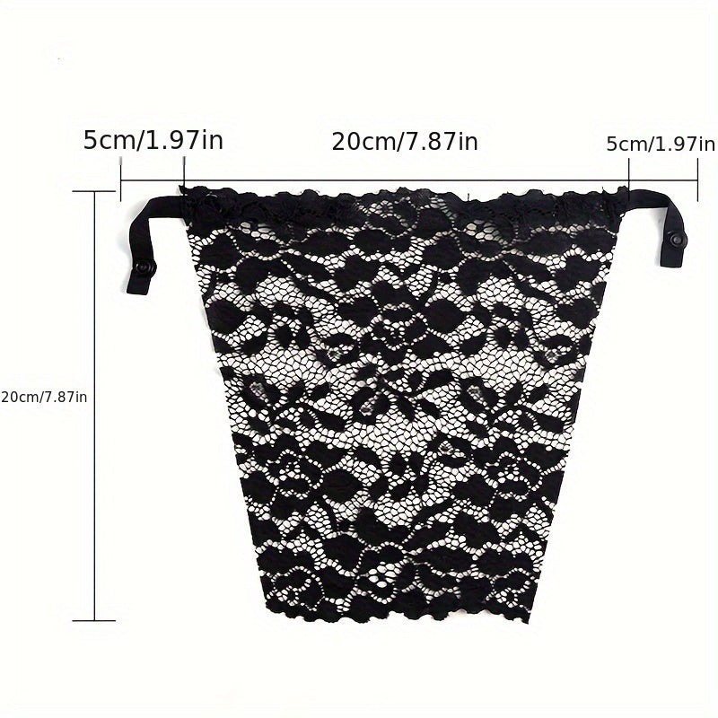 3 pcs Elegant Floral Lace Chest Cover with Semi-Sheer Anti-Peep Shield Pads - Women's Lingerie & Underwear Accessory