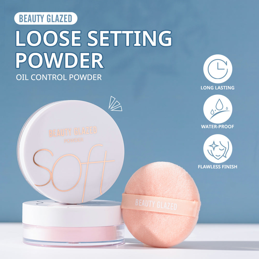 Oil-Control Loose Powder - Long-Lasting, Waterproof, Sweatproof, Matte Finish for Flawless Makeup