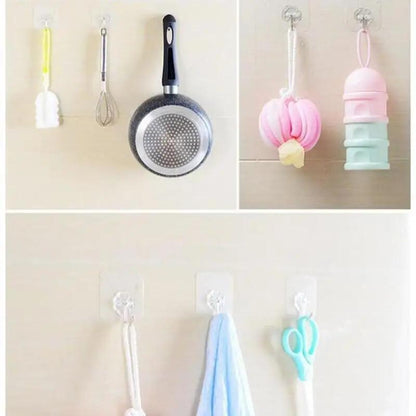 Punch-Free Wall Hook (1/5/10pcs): Self-Adhesive Plastic Hook for Keys, Hats, Towels, and Sundries - Storage Solution for Bathroom, Bedroom, Office, and Kitchen - Hiccupzz