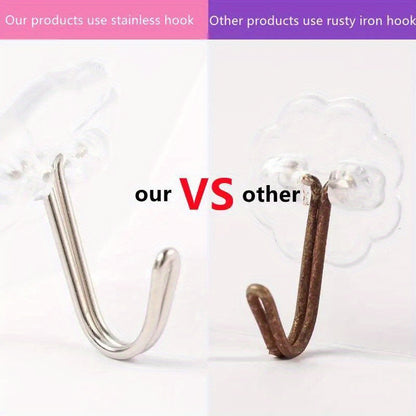 Punch-Free Wall Hook (1/5/10pcs): Self-Adhesive Plastic Hook for Keys, Hats, Towels, and Sundries - Storage Solution for Bathroom, Bedroom, Office, and Kitchen - Hiccupzz