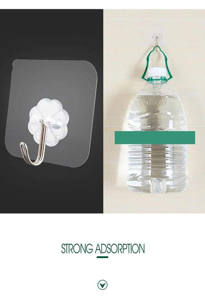 Punch-Free Wall Hook (1/5/10pcs): Self-Adhesive Plastic Hook for Keys, Hats, Towels, and Sundries - Storage Solution for Bathroom, Bedroom, Office, and Kitchen - Hiccupzz