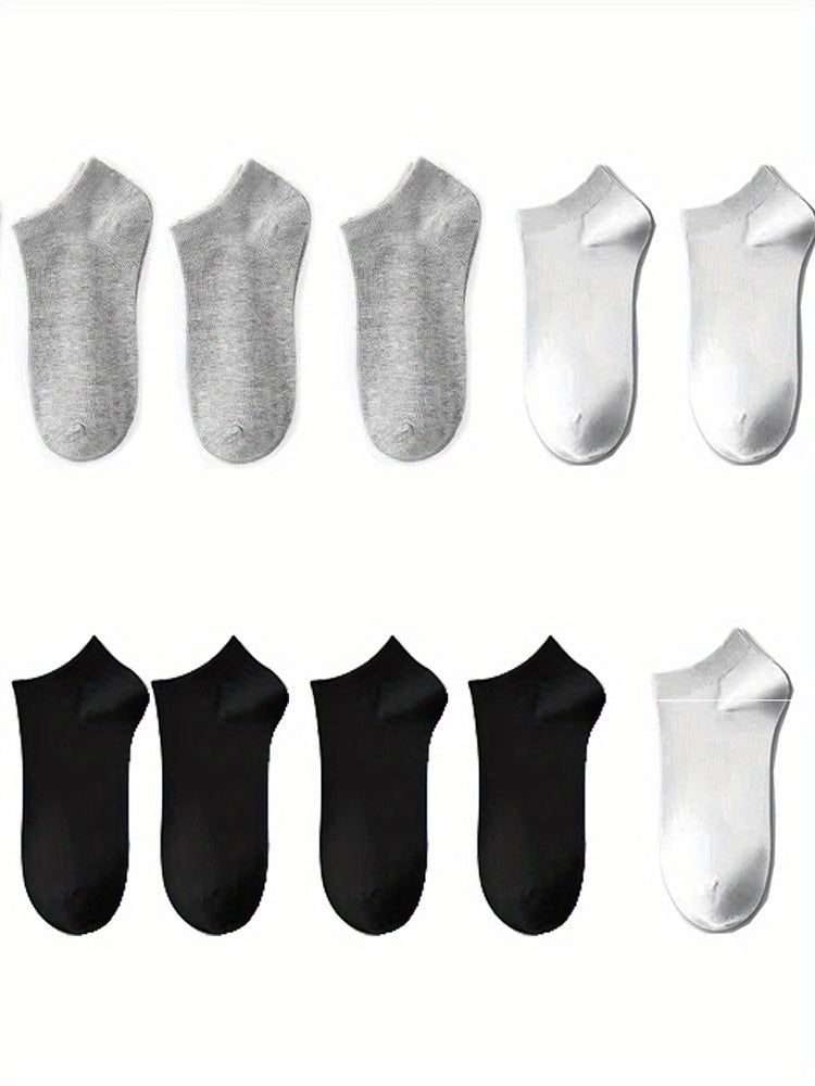 1/3/5/10 Pairs Of Men's Anti Odor & Sweat Absorption Low Cut Socks, Comfy & Breathable Socks, For Daily And Outdoor Wearing