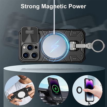 Wefor Case for iPhone 14 Pro Max Case with Stand, Slide Camera Cover, Military Grade Shockproof Portective Case Compatible with MagSafe Wireless Charger&Magnetic Car Mount Holder - Hiccupzz