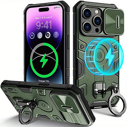 Wefor Case for iPhone 14 Pro Max Case with Stand, Slide Camera Cover, Military Grade Shockproof Portective Case Compatible with MagSafe Wireless Charger&Magnetic Car Mount Holder - Hiccupzz