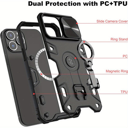 Wefor Case for iPhone 14 Pro Max Case with Stand, Slide Camera Cover, Military Grade Shockproof Portective Case Compatible with MagSafe Wireless Charger&Magnetic Car Mount Holder - Hiccupzz