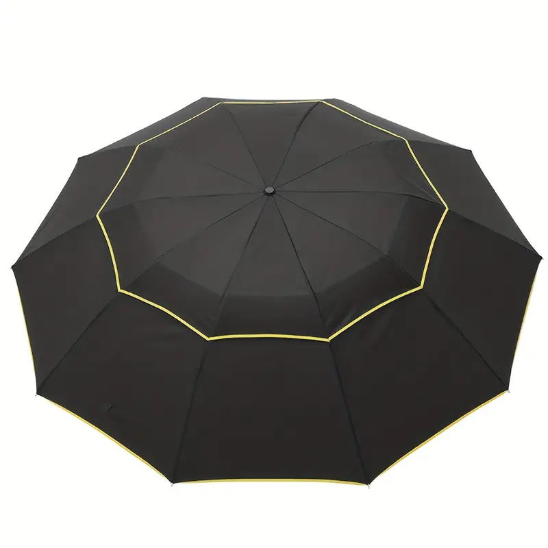 Solid Color Large 10 Ribs Folding Umbrella - Casual, Lightweight, Durable, Portable & Windproof Umbrella for Men & Women