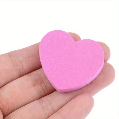 Mini Love Heart Shaped Nail Files: Double-Sided Sponge Buffers, Washable Nail Care Blocks for Home and Salon Use - Hiccupzz