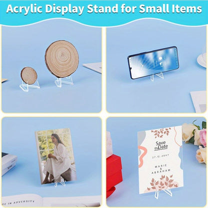 Acrylic Easel Stands: Clear Mini Display Holders (2/6/10/12 pcs) for Coins, Pocket Watches, Capsules, and Medals - Hiccupzz