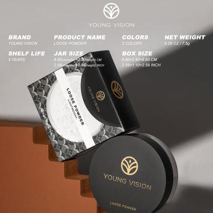 2pcs YOUNG VISION Flawless Finish Loose Powder - Translucent Setting Powder, Blurs Fine Lines & Imperfections, Lightweight, Long-Lasting, Suitable for All Skin Types, Makeup Essential - Hiccupzz