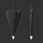 24 Ribs Compact & Waterproof Stick Umbrella with Water Cover, Durable Large Straight Umbrella for Men & Women