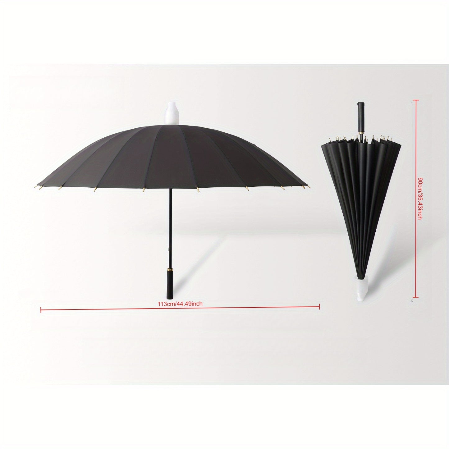 24 Ribs Compact & Waterproof Stick Umbrella with Water Cover, Durable Large Straight Umbrella for Men & Women