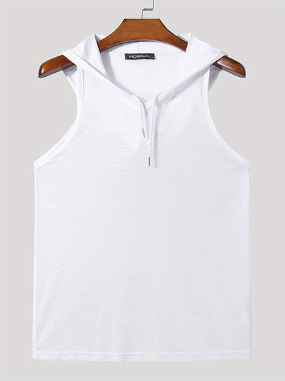 Men's Quick-Dry Hooded Gym Tank Top - Moisture-Wicking Athletic Sleeveless Shirt - Hiccupzz