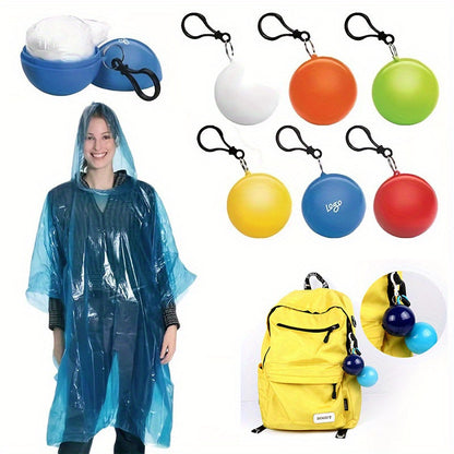 Compact Emergency Rain Poncho Keychain: Portable Disposable Raincoat for Travel, Hiking, Fishing, and Camping - Hiccupzz