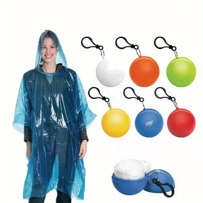 Compact Emergency Rain Poncho Keychain: Portable Disposable Raincoat for Travel, Hiking, Fishing, and Camping - Hiccupzz
