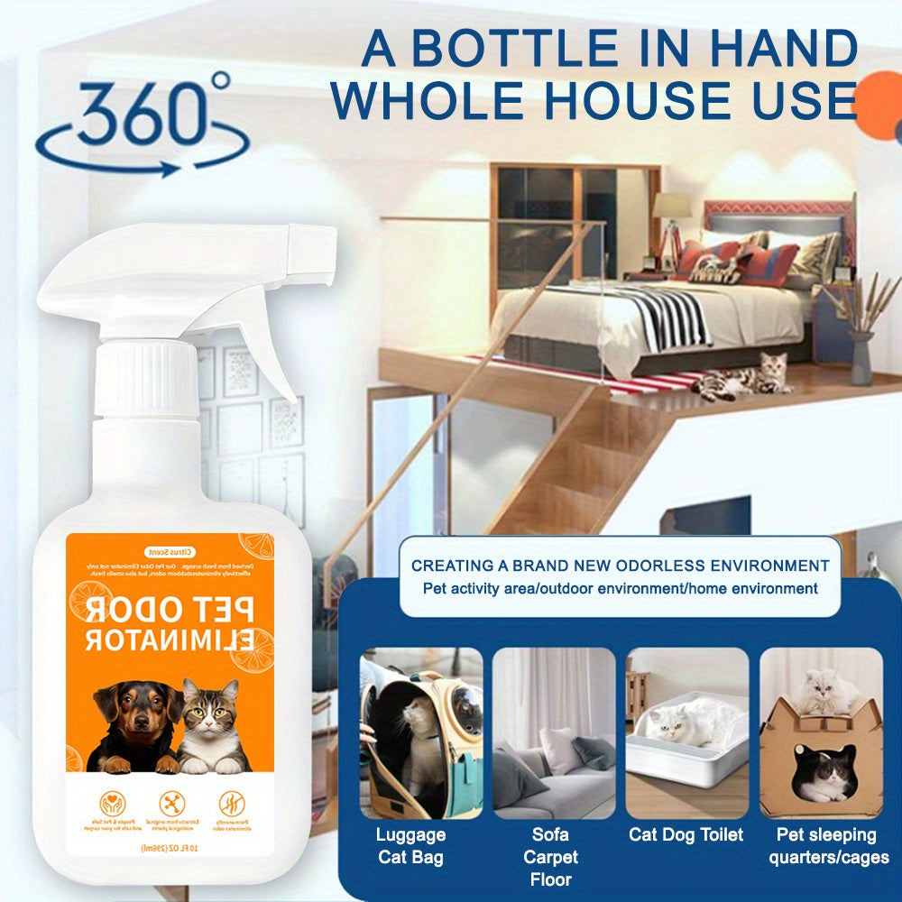 Spray eliminador de olores para mascotas de 10,14 oz: potente desodorante para perros y gatos, seguro para muebles, pisos y ropa