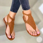 Women's Fashion Flat Sandals, Solid Color Clip Toe Ankle Strap Shoes, Casual Summer Thong Sandals - Hiccupzz