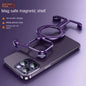 Suitable for iPhone 15 new frameless metal magnetic holder mobile phone case Apple 14 bare metal protective cover - Hiccupzz