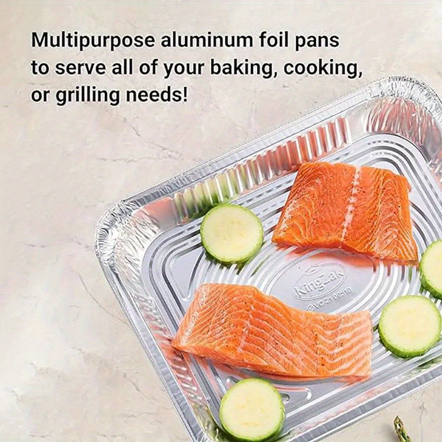 50-Pack Disposable Aluminum Foil Pans | Multipurpose Alloy Tin Cooking Containers for Baking, Heating, Storing